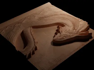 Leviathan CNC 3d Print High Relief Sand Casting 3D print model