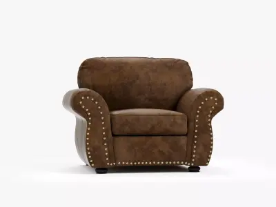 Brown Leather Sofa 3D model