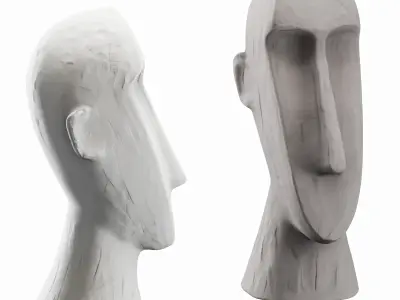 Minimalist long face sculpture 3D model