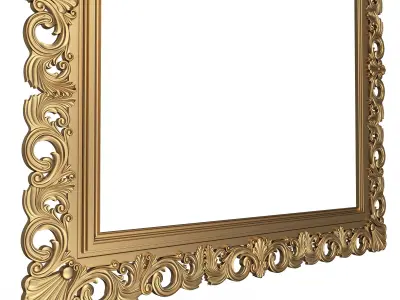 Classic Frame and Mirror 076 Low-poly 3D model