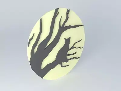 wood cat cutout recorte de madeira gato ar arte wall art Free 3D model