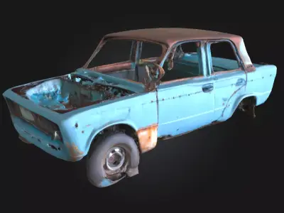 Rusty Blue Relic  Weathered Beauty of Forgotten Machinery 3D model