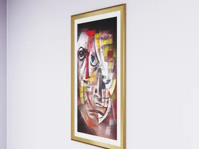Painting in Frame Picasso Style 8 Low-poly 3D model