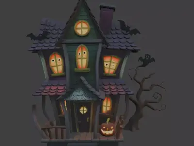 Halloween Mansion 3D Model for 3D Print 3D print model