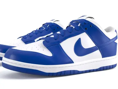 Nike Dunk Low varsity royal PBR Low-poly 3D model