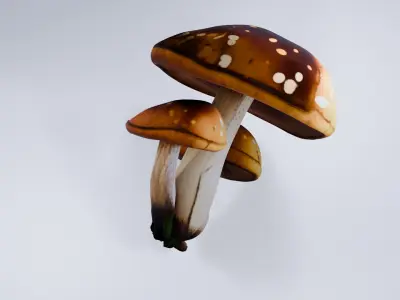 Low Poly Mushrooms - Stylized Forest Prop  Free 3D model