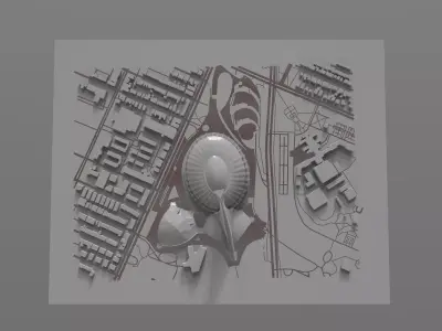 Montreal Olympic Stadium 3D model