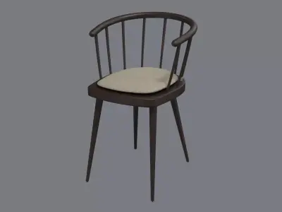 Wooden Chair 001 Low-poly 3D model