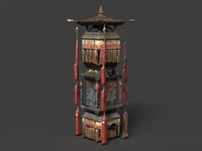 Chinese royal palace lantern   Low-poly 3D model