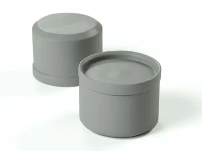 Dille Kamille - wooden box round 01 3D model