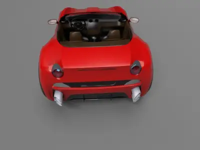 ferrari California cartoon car  Low-poly 3D model
