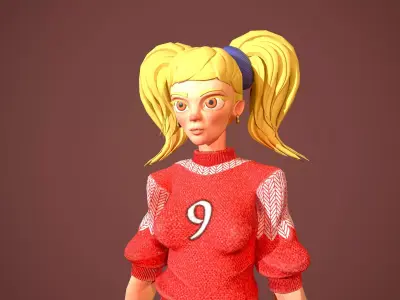 Basket girl  Low-poly 3D model purchase