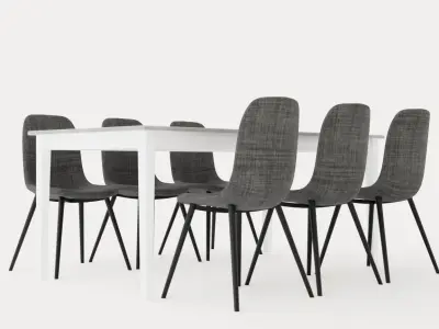 Romeo Food Group 180 Cm With 6 Nibe Chair Low-poly 3D model