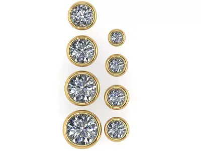 bezel set round pendant collection  3D print model