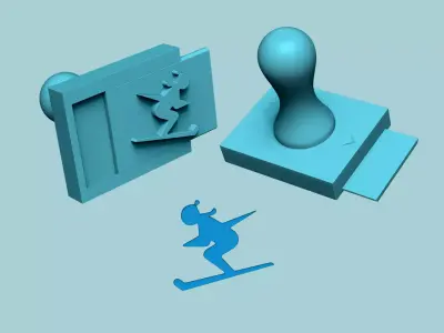 Stamp 27 - Snowboard - Fondant Decoration Maker Toy 3D print model