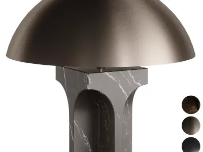 FENDI ROXIE TABLE LAMP MARQUINA BLACK MARBLE Low-poly 3D model