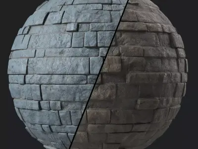Stone Wall Materials 41- Stone walls Sbsar Pbr 4k Seamless Texture