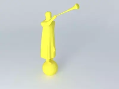 Angel figure holding trumpet Free 3D model