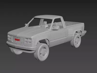 GMC Sierra 1997 Regular Cab 3D print model