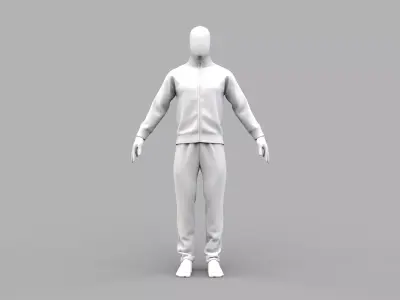 Men tracksuit sports jacket sweat pants Marvelous Designer 3D model
