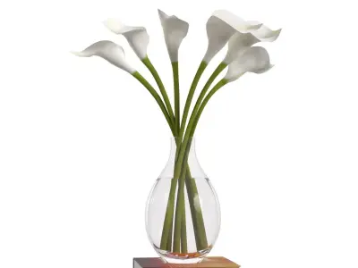 Artificial Calla Lily Stem PBR 3D model