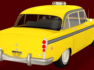 TAXI CAB CAR Low-poly 3D model