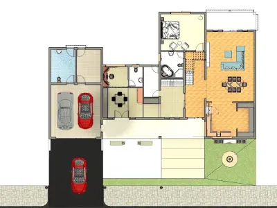 4 Bedroom House Model Low-poly 3D model