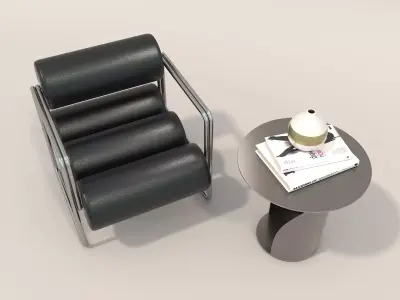 Modern Coffee Table and Armchair Set 61 3D model