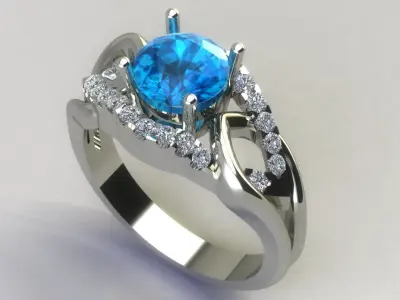 women diamond ring  3D print model