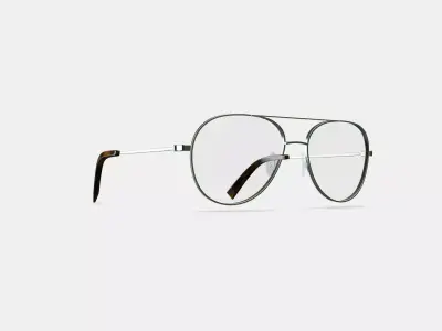 York Eyeglasses in Polished Silver 3D model