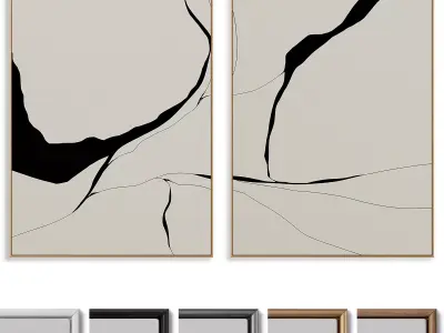 Abstract Painting Frame set 3D model 230