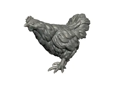 hen sculpture  3D print model