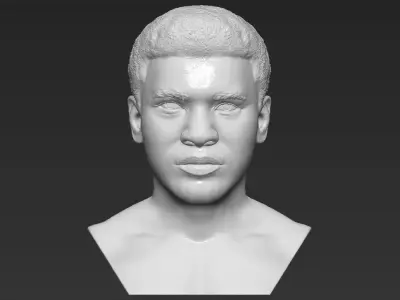 Muhammad Ali bust 3D printing ready stl obj formats 3D print model