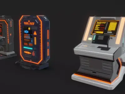 SciFi Terminals 18 Low-poly 3D model