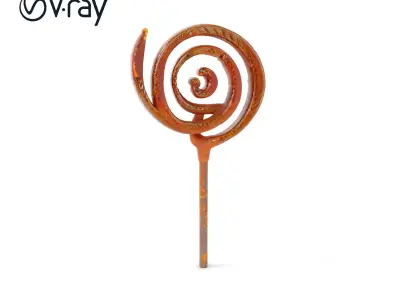 Rustic Metal Spiral Ornament Model Pack Low-poly 3D model