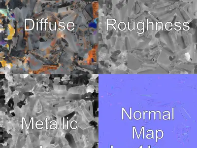 Underwater Treasure Chest with Bioluminescent Pearls and Gems Low-poly 3D model