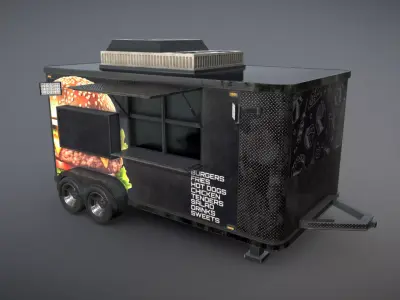 Food Truck  Low-poly 3D model