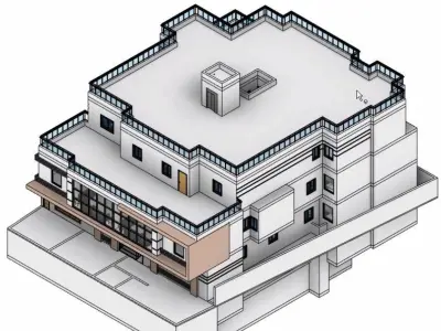 house complete revit project p7 3D model