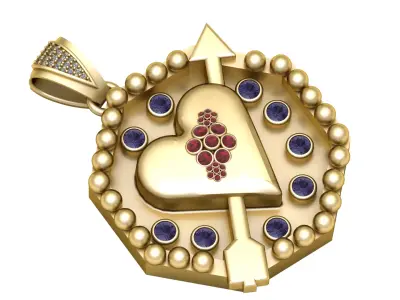  Heart Arrow Pendant 3D print model