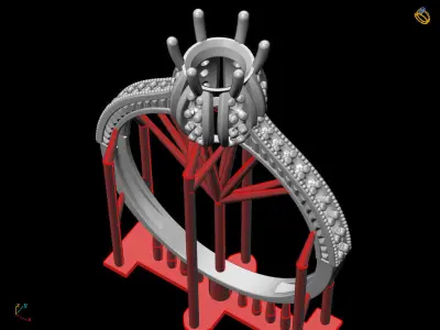 Gold Wedding Ring Luxury Diamond Band 3D Model Print Ready 3D print model