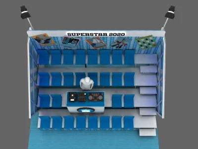Adidas DJ desk-audience tribune 3D model