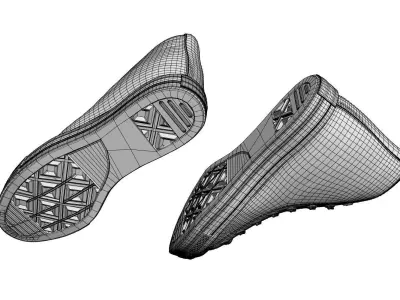 Rubber-soled sports shoes 3D model