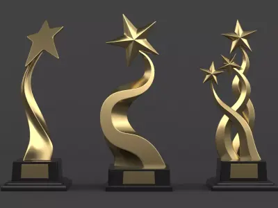 Gold Trophy Cup 3D model buy
