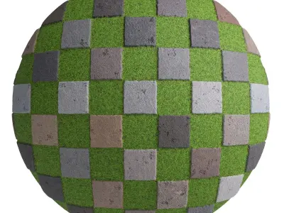 Grass Stone Materials6- By 3 color Pbr By Sbsar 4k Texture