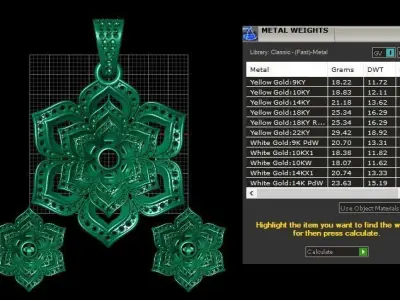 FLORAL ELEGANCE LOCKET SET 3D PRINTABLE MODEL 3D print model
