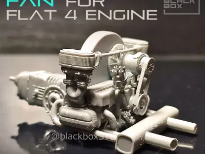 Rounded Fan set FOR FLAT 4 BASE ENGINE 1-24TH 3D print model