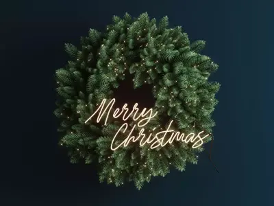 Wreath of fir branches 3D model