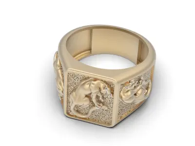 Lion   earrings  ring pendant printable silverjewelry 3D model 3D print model