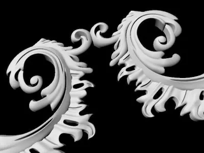 Central decor ornament for furniture 3D model 797