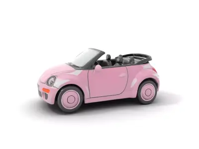 Pink Convertible Beetle model pack Low-poly 3D model